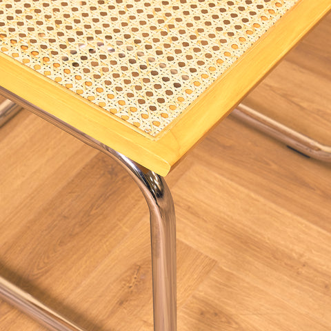 Italian set of 2 dining chairs in beech by Marcel Breuer