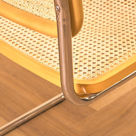 Italian set of 2 dining chairs in beech by Marcel Breuer