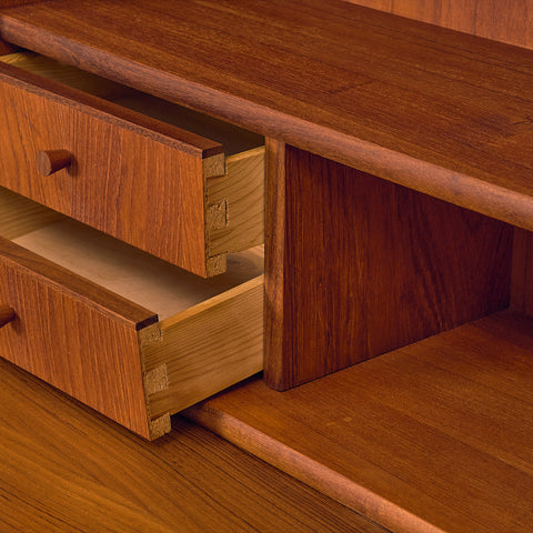 Danish secretary in teak by Hanbjerg Møbelfabrik