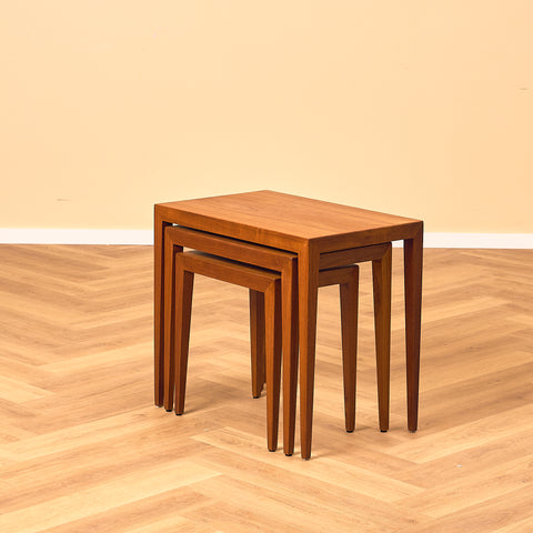 Danish set of nest of tables in teak by Severin Hansen for Haslev Møbelfabrik