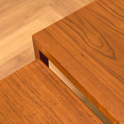 Danish set of nest of tables in teak by Severin Hansen for Haslev Møbelfabrik