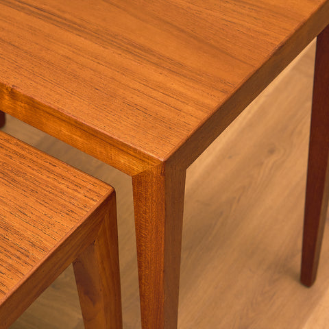 Danish set of nest of tables in teak by Severin Hansen for Haslev Møbelfabrik