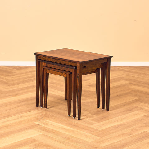 Danish set of nest of tables in Santos rosewood by Kvalitet Form Funktion
