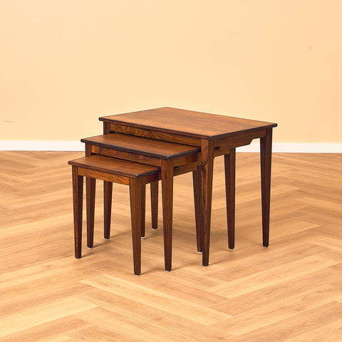 Danish set of nest of tables in Santos rosewood by Kvalitet Form Funktion