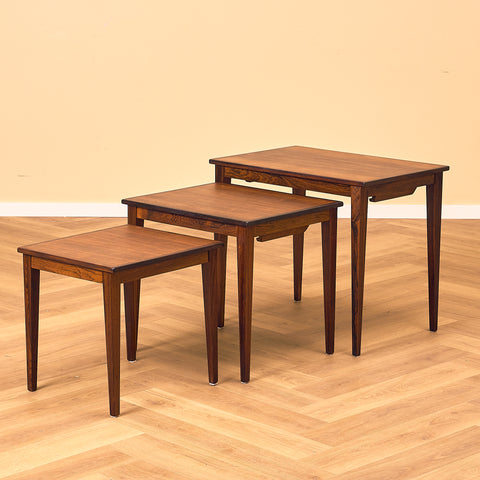 Danish set of nest of tables in Santos rosewood by Kvalitet Form Funktion
