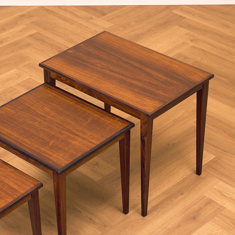 Danish set of nest of tables in Santos rosewood by Kvalitet Form Funktion