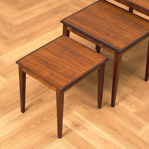 Danish set of nest of tables in Santos rosewood by Kvalitet Form Funktion