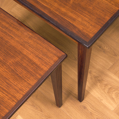 Danish set of nest of tables in Santos rosewood by Kvalitet Form Funktion