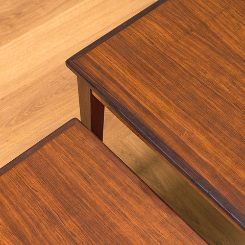 Danish set of nest of tables in Santos rosewood by Kvalitet Form Funktion