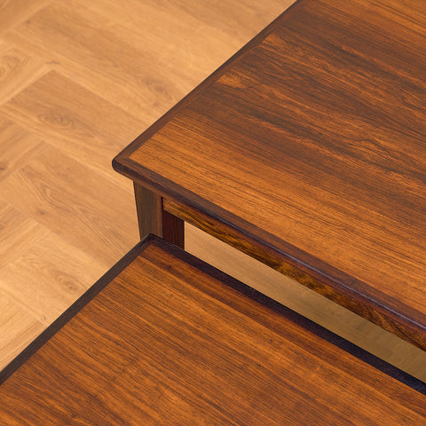 Danish set of nest of tables in Santos rosewood by Kvalitet Form Funktion