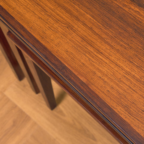 Danish set of nest of tables in Santos rosewood by Kvalitet Form Funktion