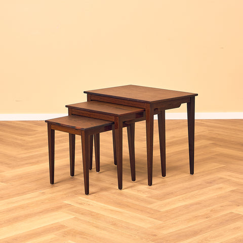 Danish set of nest of tables in Santos rosewood by Kvalitet Form Funktion