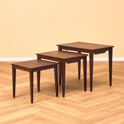 Danish set of nest of tables in Santos rosewood by Kvalitet Form Funktion
