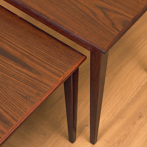Danish set of nest of tables in Santos rosewood by Kvalitet Form Funktion
