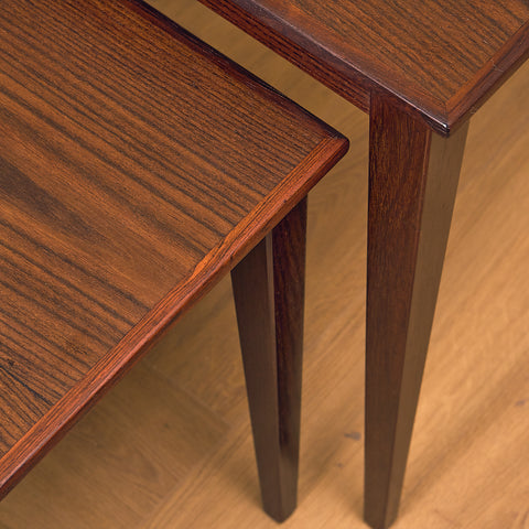 Danish set of nest of tables in Santos rosewood by Kvalitet Form Funktion