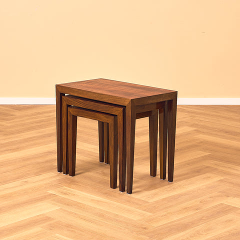 Danish set of nest of tables in Santos rosewood by Severin Hansen for Haslev Møbelfabrik