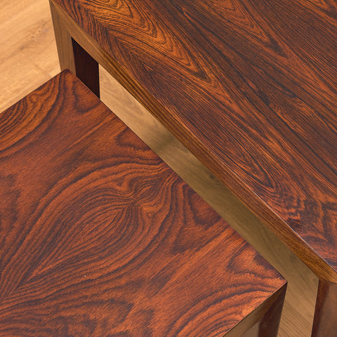 Danish set of nest of tables in Santos rosewood by Severin Hansen for Haslev Møbelfabrik