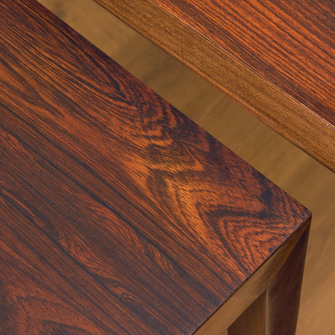 Danish set of nest of tables in Santos rosewood by Severin Hansen for Haslev Møbelfabrik