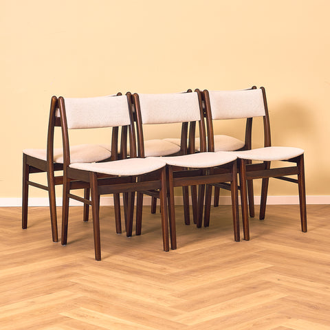 Danish dining chairs in teak and beech by Findahl