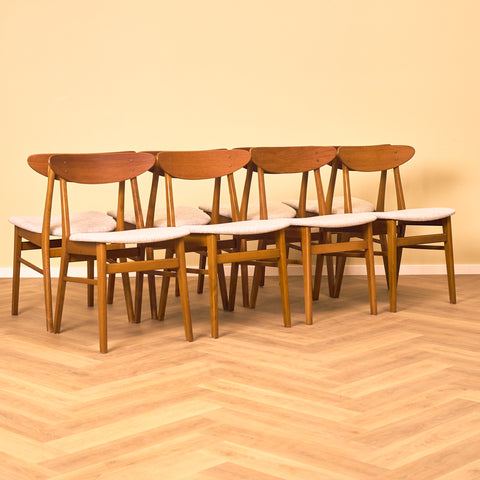 Dining chairs in teak & beech by Farstrup, model 210
