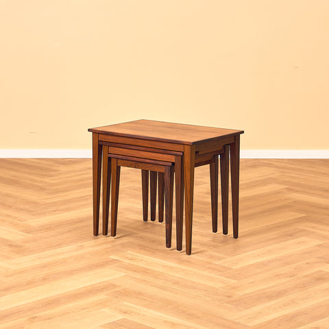 Danish set of nest of tables in Santos rosewood by Kvalitet Form Funktion