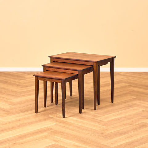 Danish set of nest of tables in Santos rosewood by Kvalitet Form Funktion