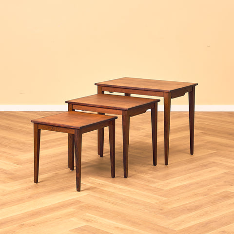 Danish set of nest of tables in Santos rosewood by Kvalitet Form Funktion
