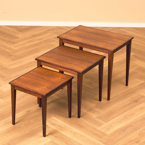 Danish set of nest of tables in Santos rosewood by Kvalitet Form Funktion