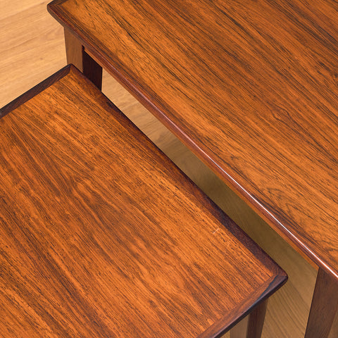 Danish set of nest of tables in Santos rosewood by Kvalitet Form Funktion