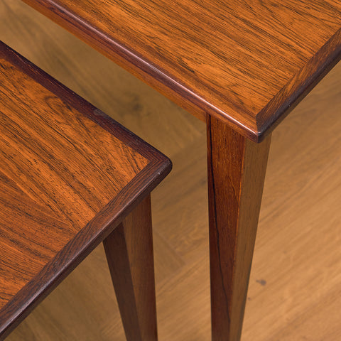 Danish set of nest of tables in Santos rosewood by Kvalitet Form Funktion