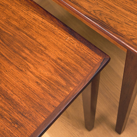 Danish set of nest of tables in Santos rosewood by Kvalitet Form Funktion