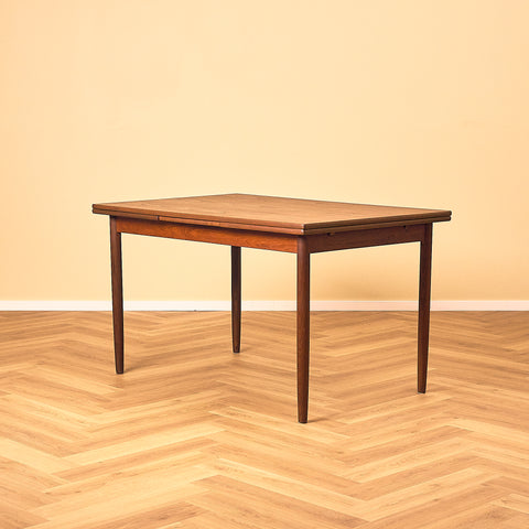 Danish Teak and Walnut Dining Table with Pull-out Leaves