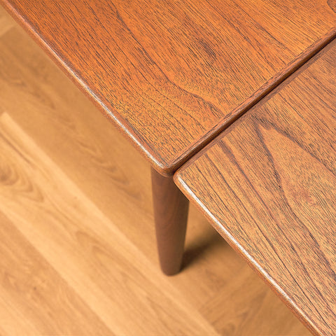 Danish Teak and Walnut Dining Table with Pull-out Leaves