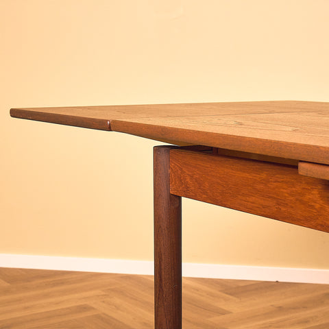 Danish Teak and Walnut Dining Table with Pull-out Leaves