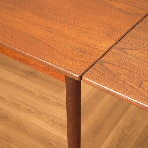 Danish Teak and Walnut Dining Table with Pull-out Leaves