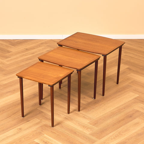 Danish set of nest of tables in teak
