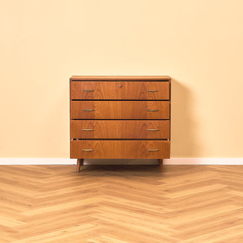 Danish Teak Chest of Drawers with Oak Legs