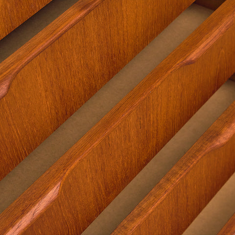Tall Danish Teak Chest of Drawers with Sculpted Pulls