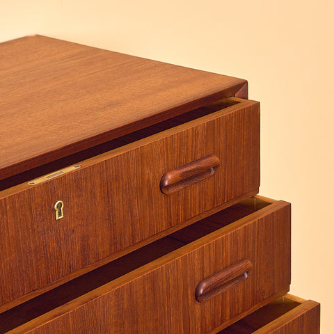 Tall Dark Teak Chest of Drawers