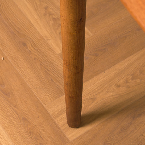 Danish dining table in teak and walnut