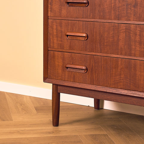Tall Dark Teak Chest of Drawers