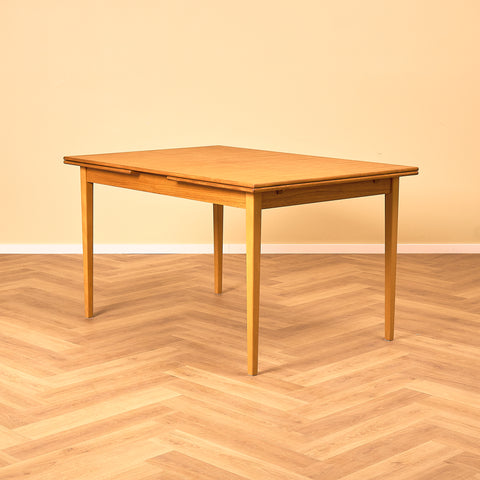 Swedish dining table in teak and beech