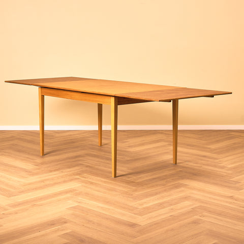 Swedish dining table in teak and beech