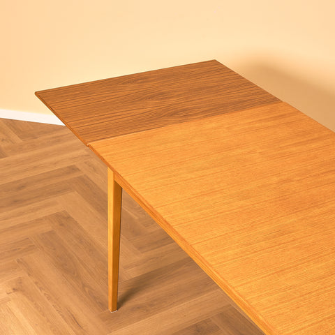 Swedish dining table in teak and beech