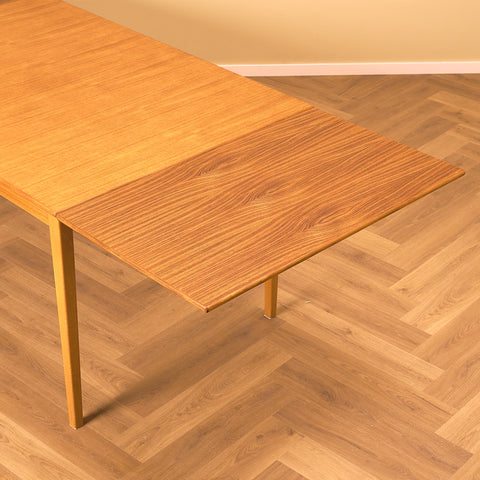 Swedish dining table in teak and beech
