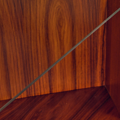 Danish corner bookshelf in Santos rosewood by Skovby