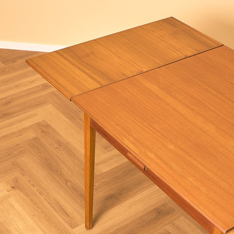 Square Teak Dining Table with Pull-out Leaves