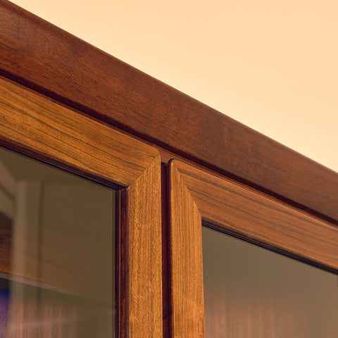 Danish corner bookshelf in Santos rosewood by Skovby