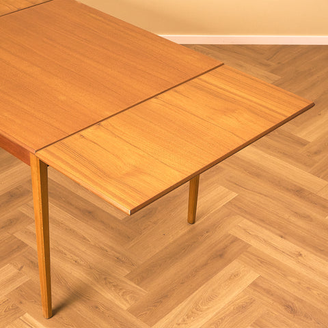 Square Teak Dining Table with Pull-out Leaves