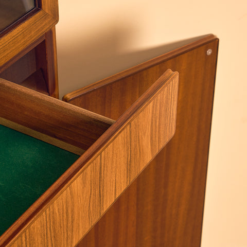 Danish corner bookshelf in Santos rosewood by Skovby